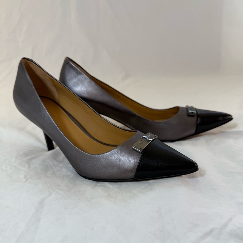 Coach Zan Elegant Black and Gunmetal Heels